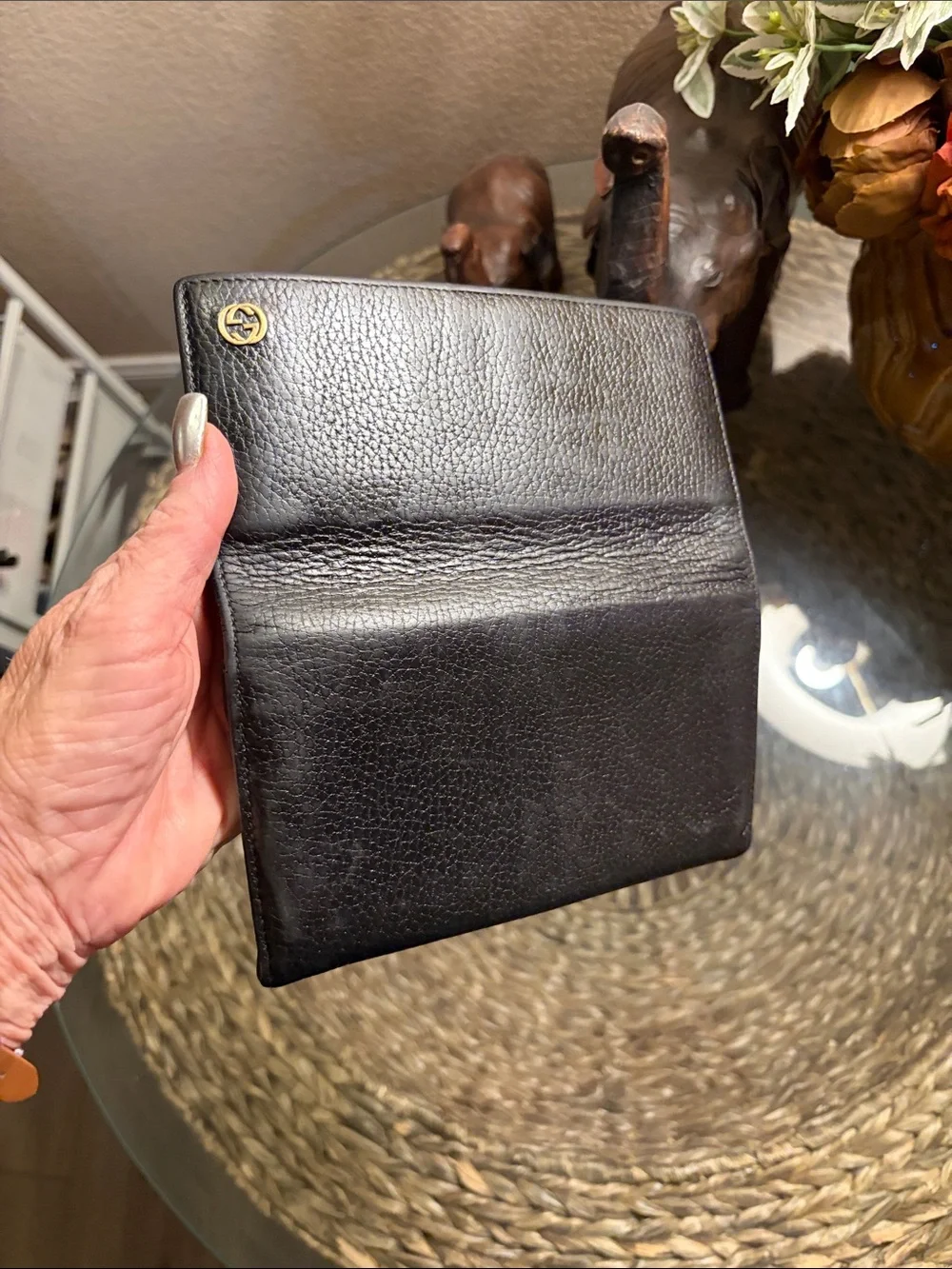 Gucci Vintage Interlocking G Black Leather Continental Full Wallet Authentic - Picture 7 of 12